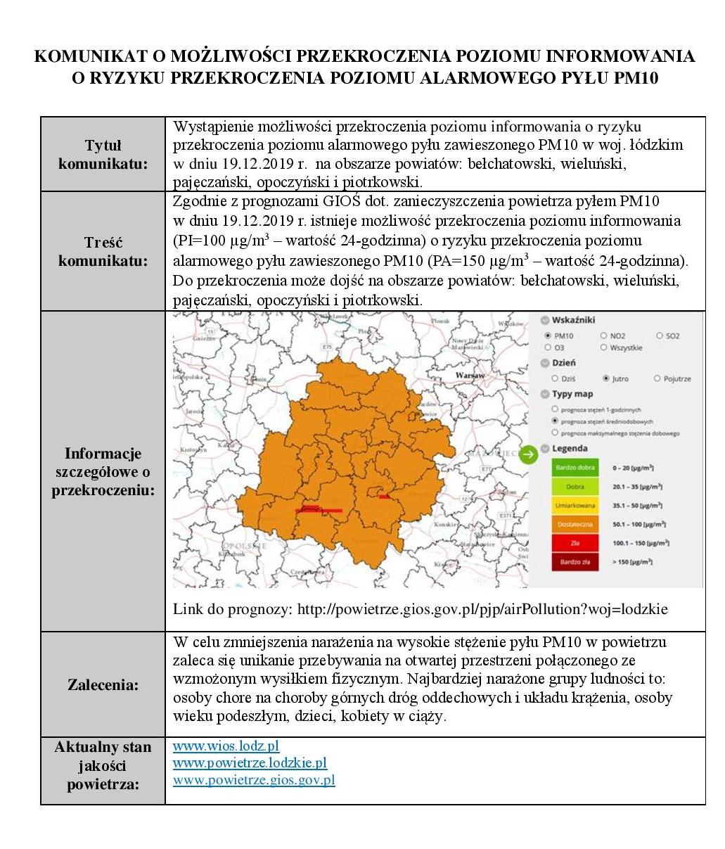 2019 12 18 komunikat zanieczyszczenie powietrza
